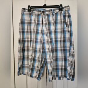 Plaid Blue and Black Men's Shorts